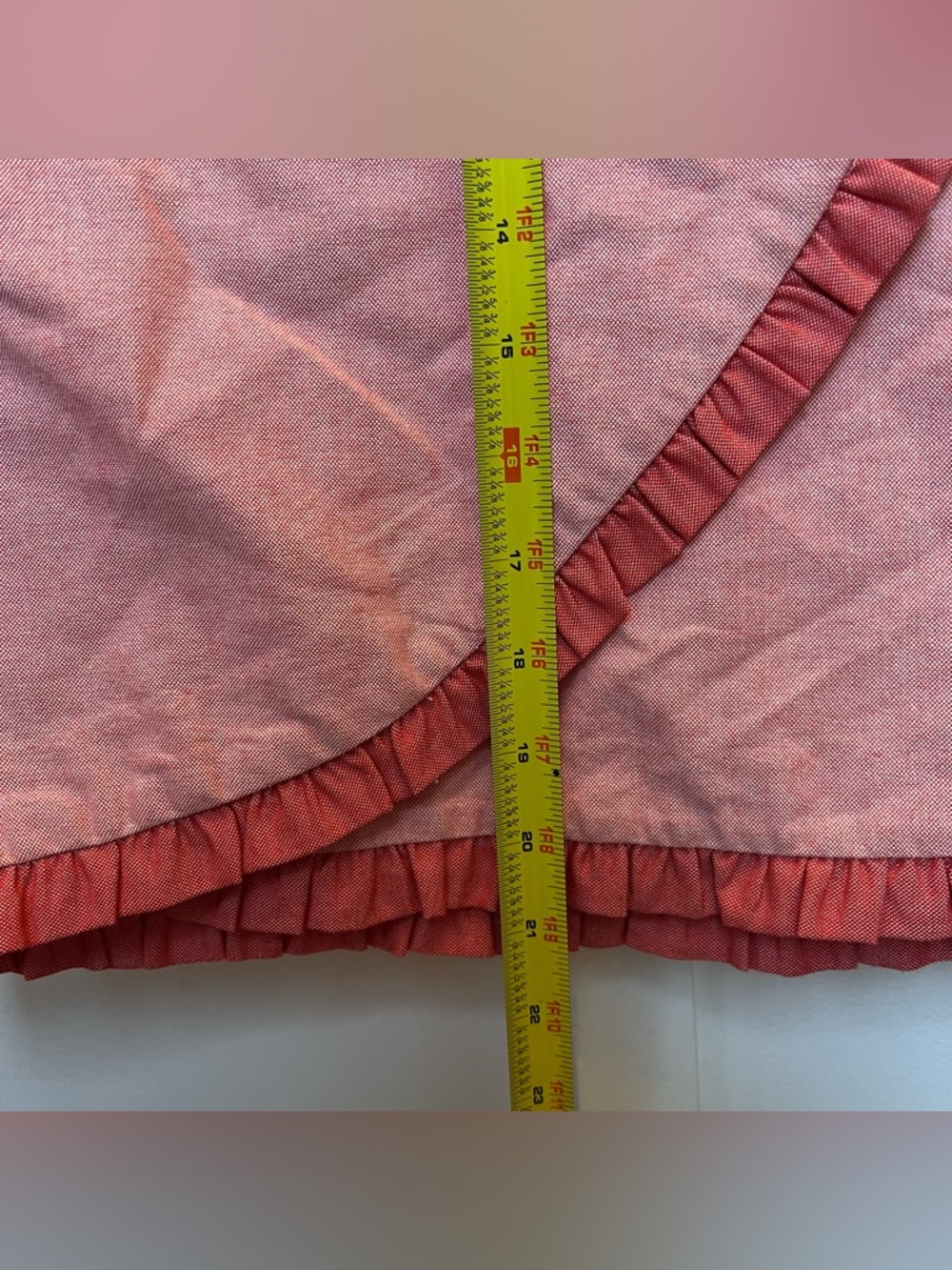 J Crew Siz 2 Faux Wrap Pink Apron Style Skirt Vintage Inspired Retro 100% Cotton - Picture 8 of 11